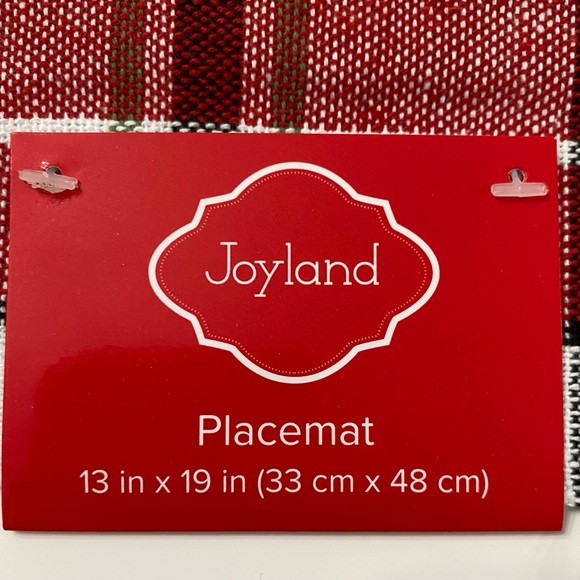 Joyland Cloth Dining Placemats Red, Black, Green Plaid Holiday Christmas Set 6 - Picture 4 of 5